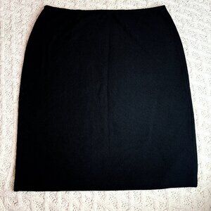 St. John $795 Caviar Women's Textured‎ Wool Blend Pencil Skirt Black, Size 12